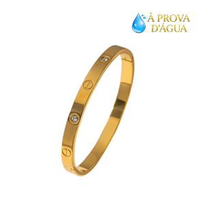 Bracelete Orion Dourado com Pedras Cravejadas