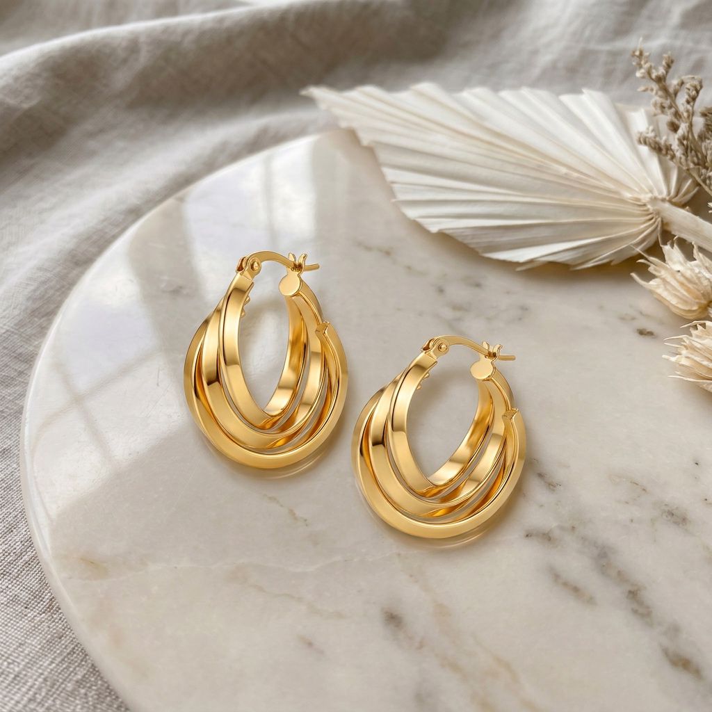 Brinco Essencial Argola Entrelaçada Dourado - Imagem 6