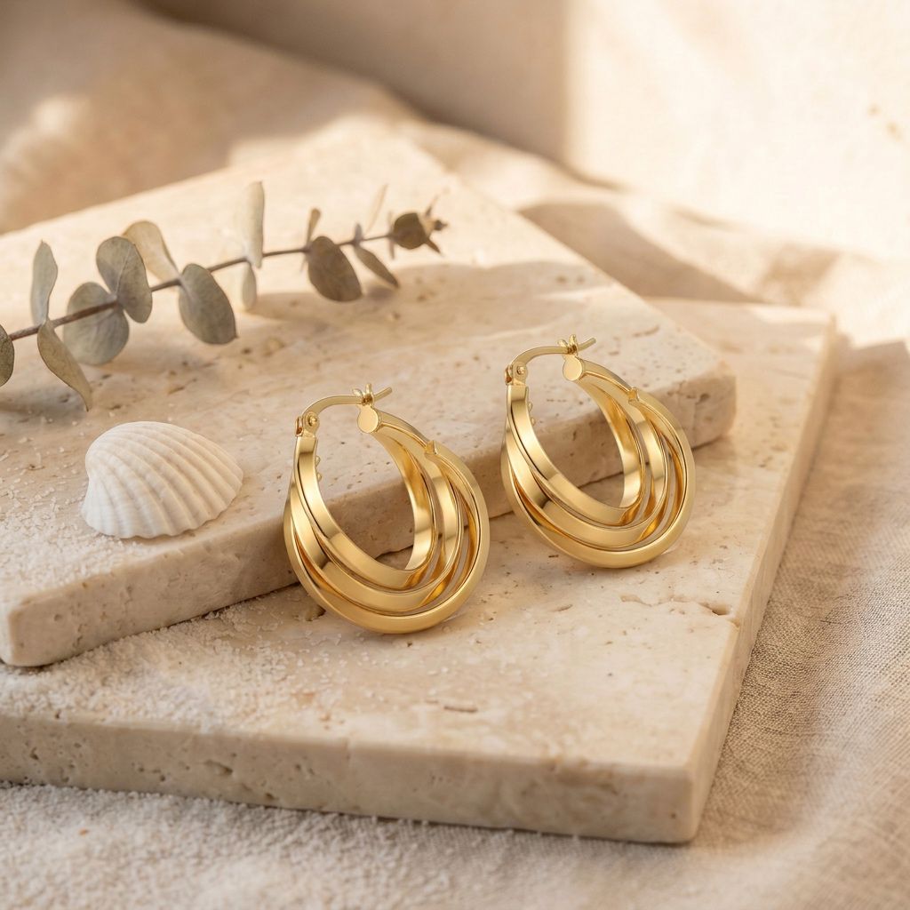 Brinco Essencial Argola Entrelaçada Dourado - Imagem 4