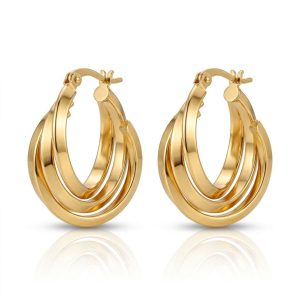 Brinco Essencial Argola Entrelaçada Dourado