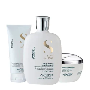 Kit Alfaparf Milano Professional Semi Di Lino Diamond - Shampoo 250ml + Condicionador 200ml + Máscara 200ml
