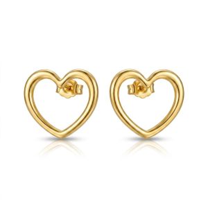 Brinco Coração Vazado Ouro 18K Essencial