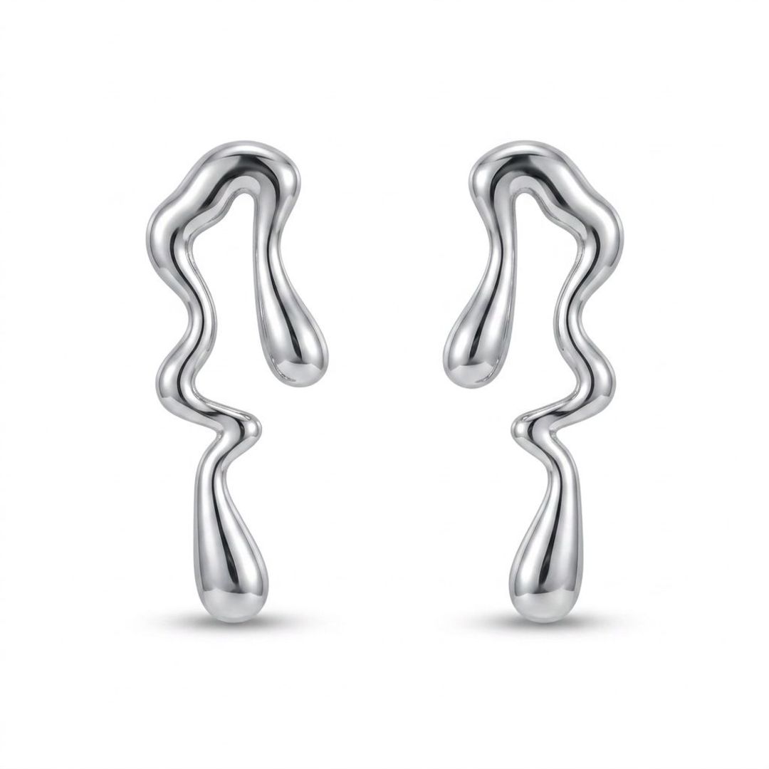 Brinco Essencial Contorno Orgânico Prata