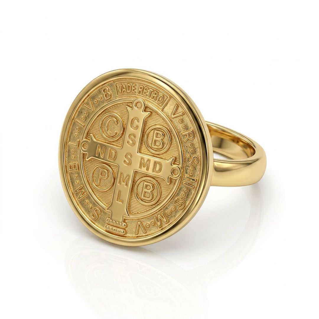 Anel São Bento Essencial Dourado