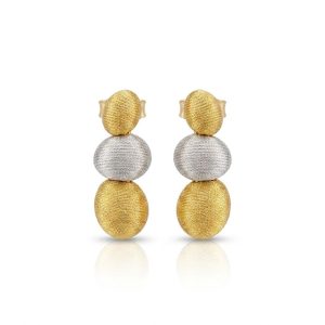 Brinco Fosco Bicolor Orgânico Ouro 18K