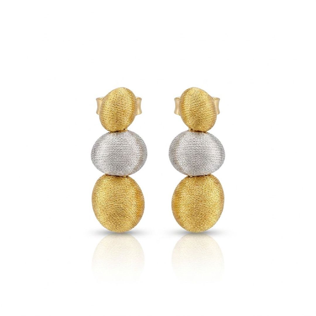 Brinco Fosco Bicolor Orgânico Ouro 18K