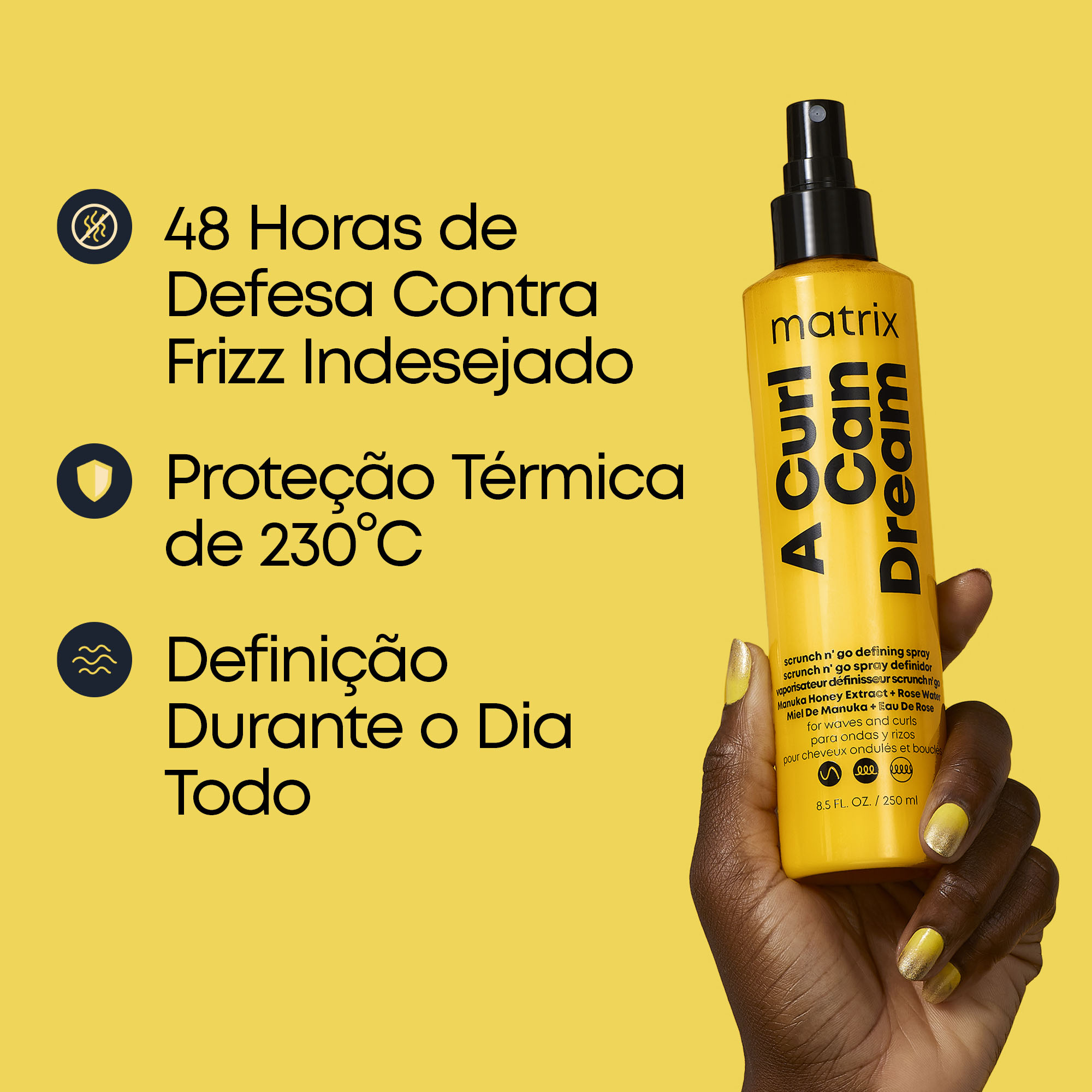 Matrix A Curl Can Dream Scrunch N' Go Modelador de Cachos em Spray 250 ML - Imagem 8