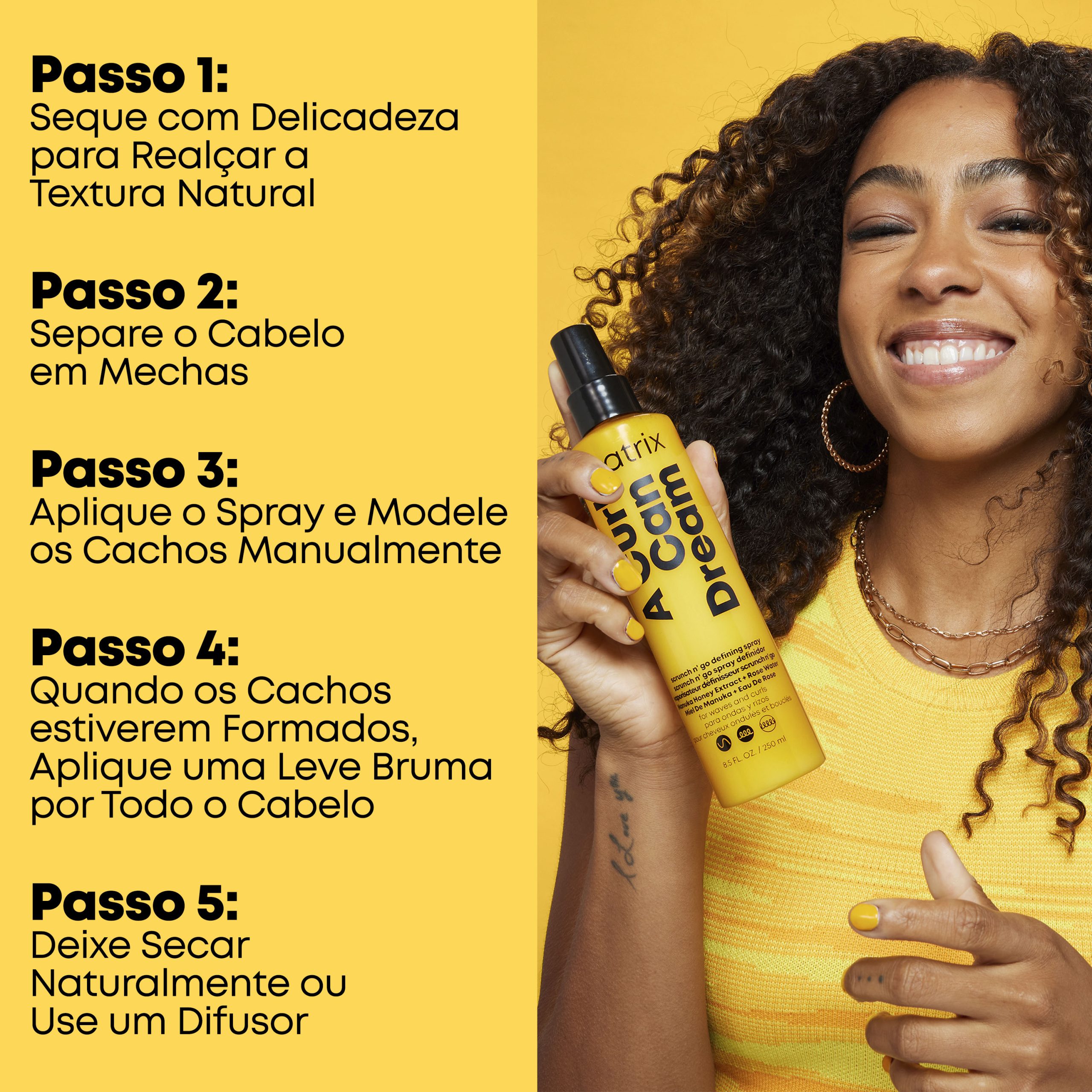 Matrix A Curl Can Dream Scrunch N' Go Modelador de Cachos em Spray 250 ML - Imagem 4