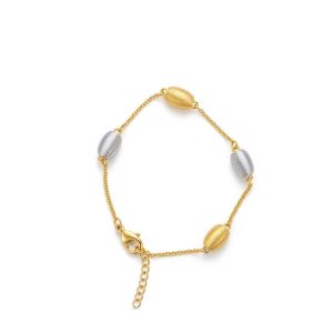 Pulseira Fosco Bicolor Orgânico Ouro 18K