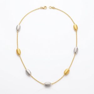 Colar Fosco Bicolor Orgânico Ouro 18K
