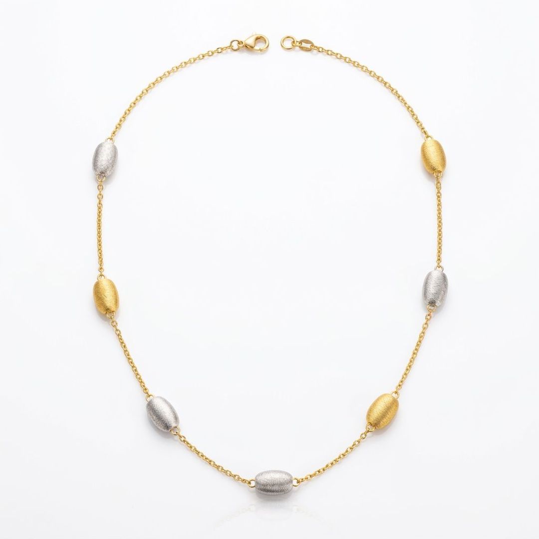 Colar Fosco Bicolor Orgânico Ouro 18K