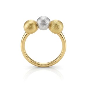 Anel Fosco Bicolor Orgânico Ouro 18K
