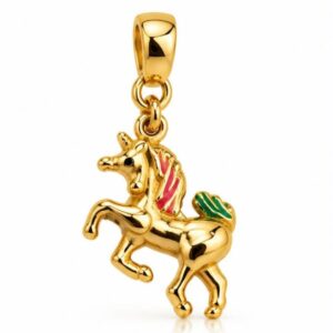 Pingente Berloque Unicórnio Dourado